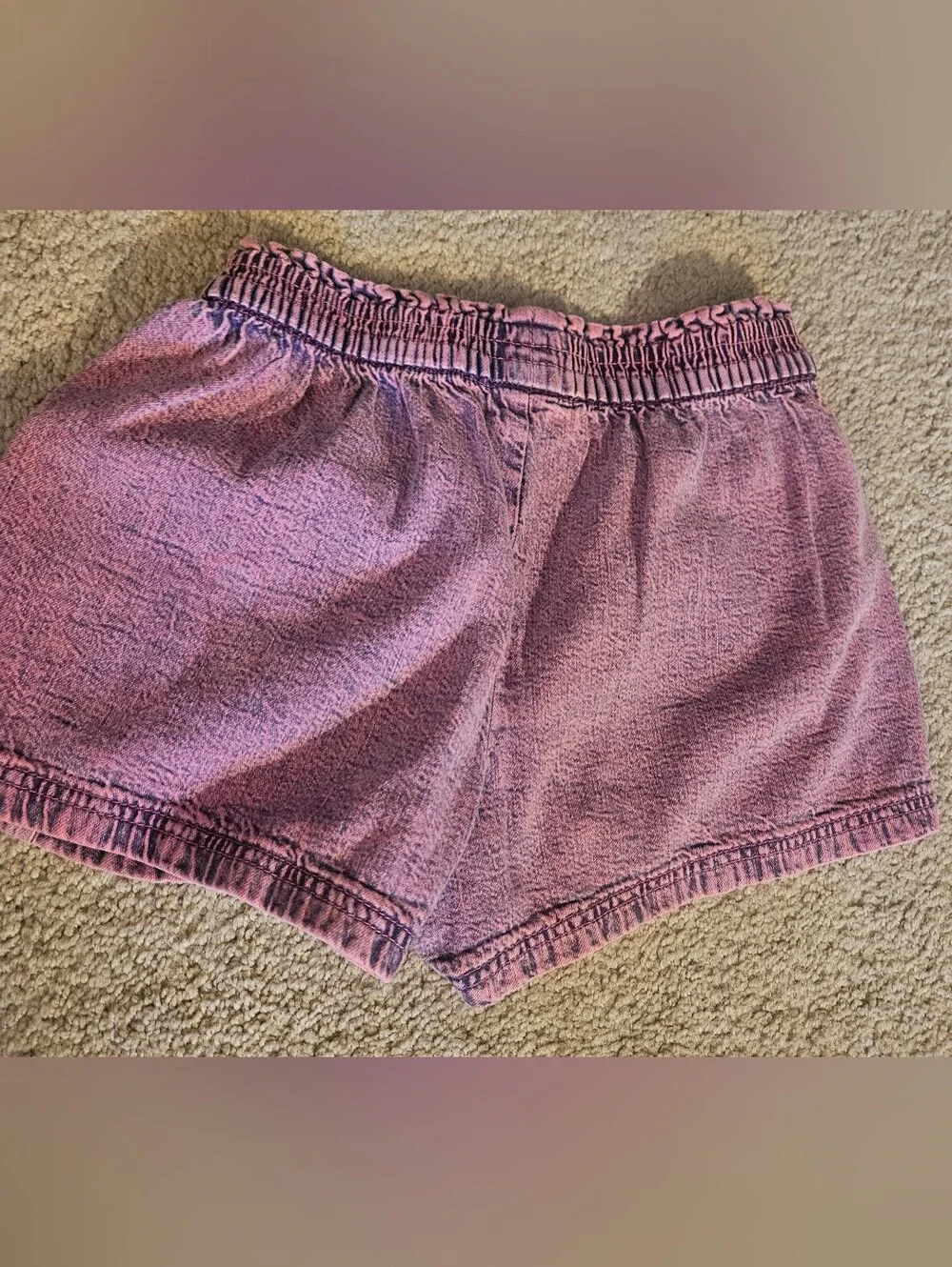 Gap Kids Girls Pink Acid Wash Denim Easy Shorts Pull-On Elastic Waist Size Med/8